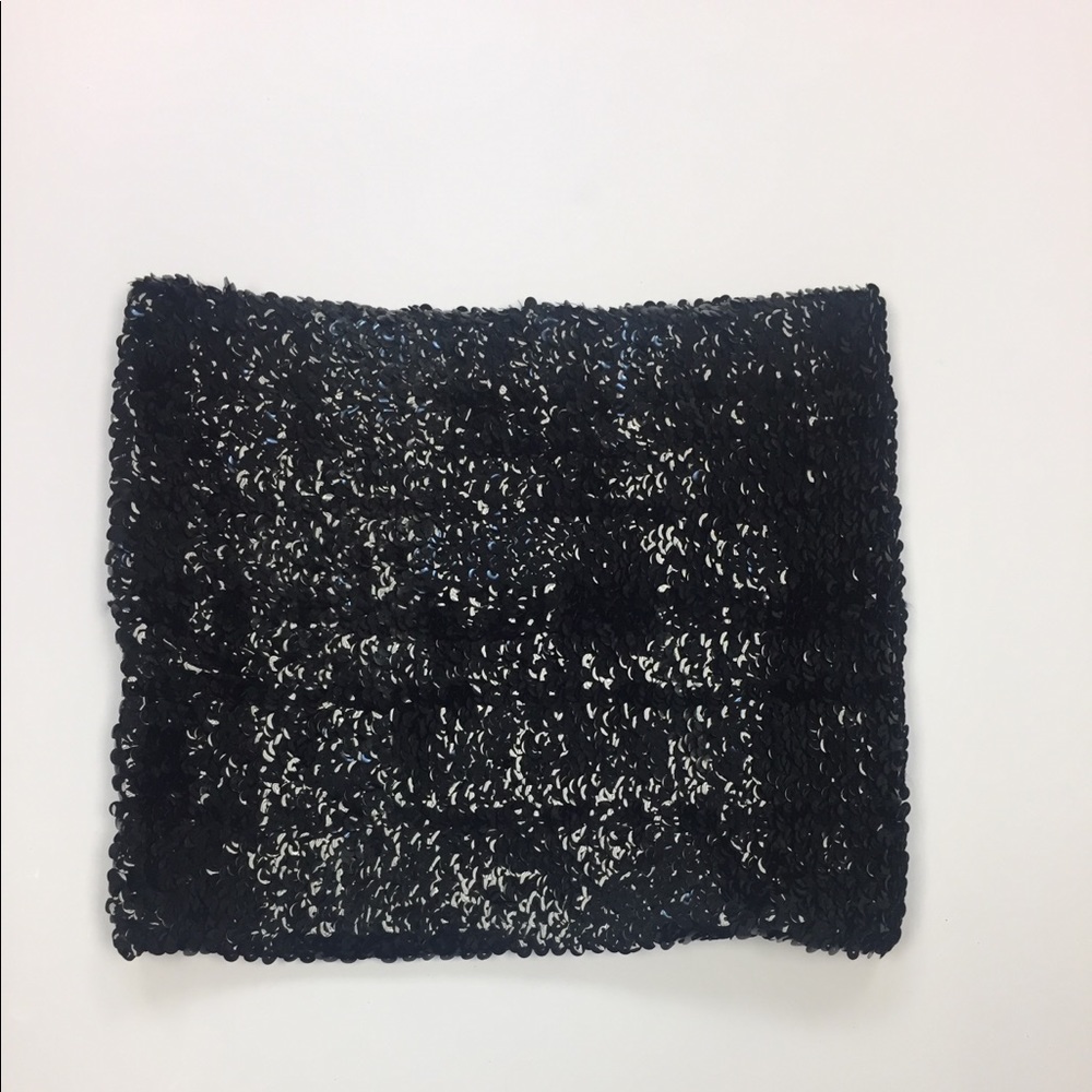 Black sequin strapless top
